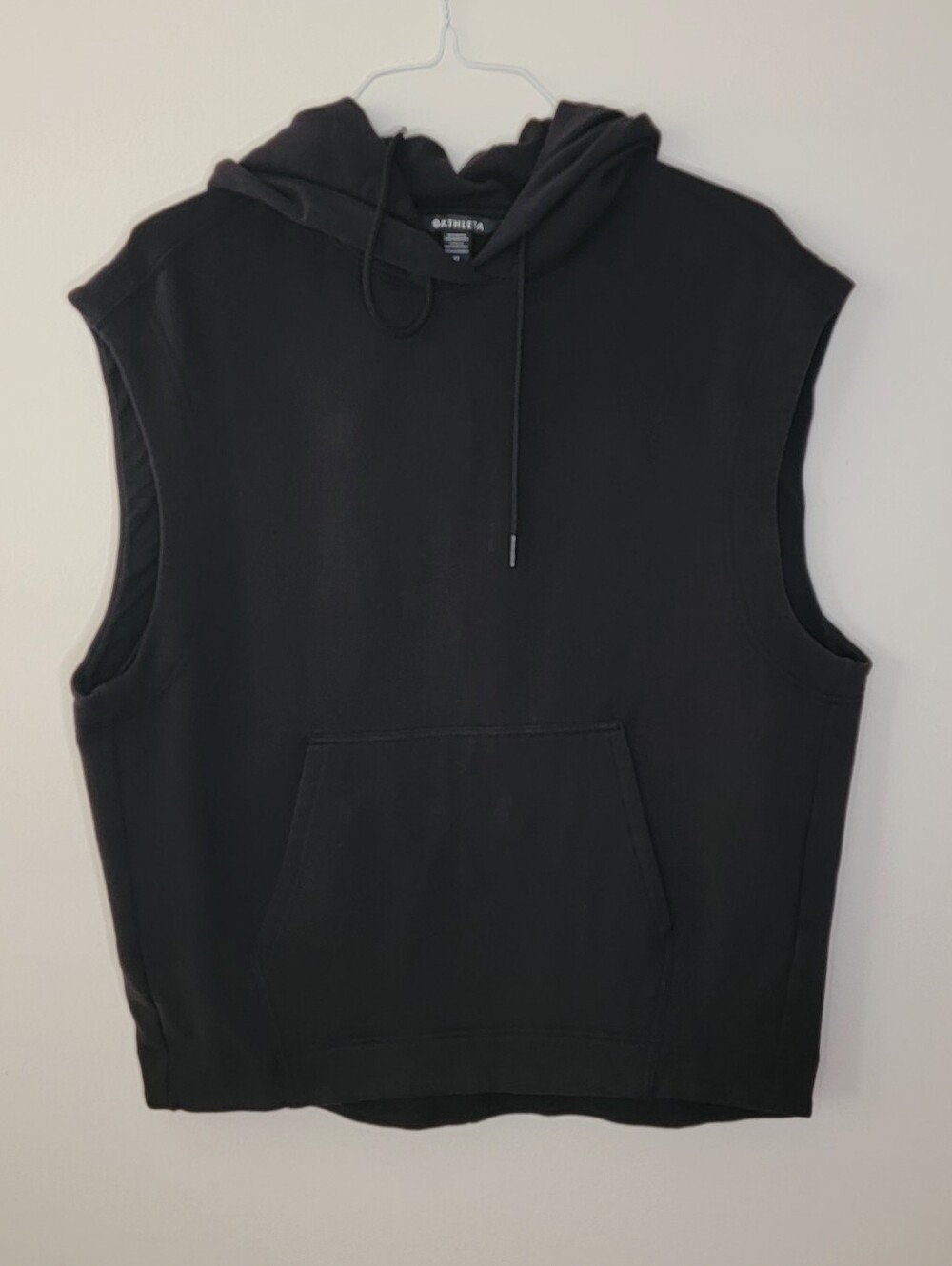Athleta Retroplush Cocoon Sweatshirt Sleeveless Hoodie Black Size Medium
